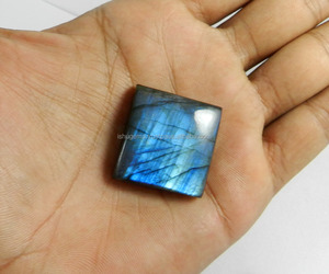 Labradorite bleue naturelle de taille 29x28mm, Cabochon carré, pierre précieuse ample pour la fabrication de bijoux, livraison gratuite, 78.05 carats - Product Image 3