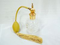 Atomiseur de parfum rond en verre rechargeable de 100 ml avec bouchon à vis et marquage à chaud
