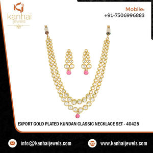 Kundan <b>Necklace</b> Set with Gold Plated 40425 - Product Image 2