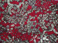 100% Polyester Paillettes Broderie Tissu Respirant Brodé pour Textiles De Maison Sacs De Mariage Jouets Voiture Décoratif Tissé