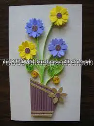 Flower basket Quilling handmade card