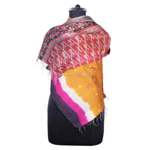 Kantha Foulard en soie fait à la main, style vintage, design tendance pour filles SC1241, coton cousu main - Product Image 1