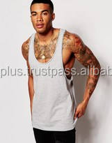 Camisetas de tirantes personalizadas de algodón baratas para gimnasio para hombre - Product Image 5