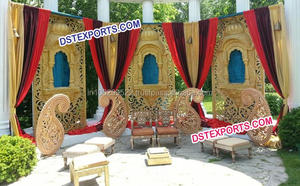 ฉากหลังเทียนเวทีแต่งงานที่สวยงาม,การออกแบบใหม่ตกแต่งฉากหลังไฟเบอร์ - Product Image 5