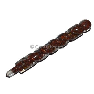 Varita de Sanación Orgónica en Espiral de Jaspe Rojo - Product Image 1
