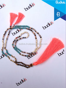 Collares de moda con cuentas clásicas para hombre al por mayor con borla de cristal larga anudada a mano 20-25 pulgadas aniversario - Product Image 3