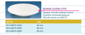 Couvre-bécher en PTFE blanc, diamètre 90 mm, personnalisable OEM, marque UNI-Sci, fabriqué en Chine, gamme de tailles 45-90 mm - Product Image 2