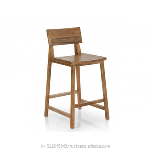 Tabouret de bar en bois au design moderne avec dossier pour la maison, le bureau, en métal - Product Image 1
