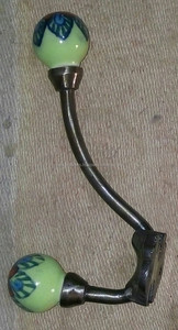 Gancho de abrigo doble Vintage textura rústica blanca y negra montado en la pared ganchos de abrigo de Metal decorativos para el hogar para ropa - Product Image 2