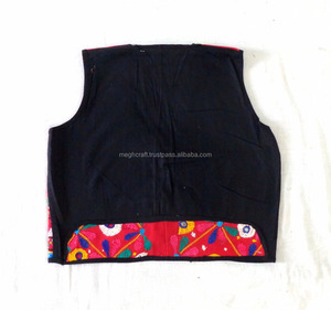 Gilet indien de style bohème hippie, brodé, vêtement traditionnel, veste, taille plus, sans manches, option de vente en gros - Product Image 4