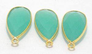 El Perú de piedras preciosas de Calcedonia de plata esterlina 925 chapado en oro joyería bisel conector - Product Image 2