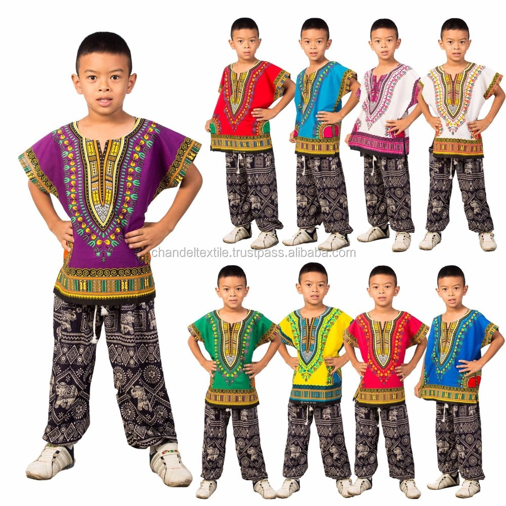 Dashiki-camisa Hippie tradicional africana para niños, camisa Hippie, vestido Dashiki bohemio tradicional, talla S, M y L