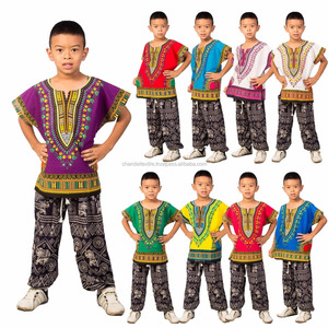 Baju Anak Tradisional Dashiki, Baju Atasan Tradisional Hippie Festival Suku Afrika Anak Laki-laki Ukuran S M L