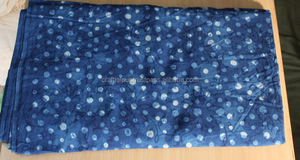 Bloc de main à pois bleu Indigo imprimé 100% tissu de Voile de coton haute résistance matériel de couture doux pour sacs rideaux garçons - Product Image 2