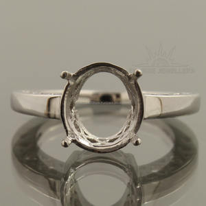 Anillo de Diseño para Boda de 10x12 mm con Cualquier Piedra Preciosa, Corte Ovalado, Plata de Ley 925, para Fiestas, Unisex - Product Image 3