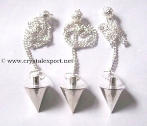 Pendule de suspension en métal plaqué argent, pièce de luxe - Product Image 1