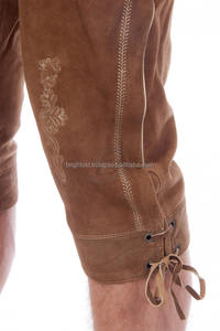 Authentique short Lederhosen en daim pour enfant Costume bavarois pour Oktoberfest Matériau en peau de vache avec ceinture et sac à main - Product Image 5