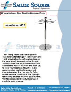 Support de rasoir et de brosse à quatre broches de luxe, support de rasoir et de brosse chromé à 4 broches, prolongeant la durée de vie de votre brosse à raser - Product Image 6