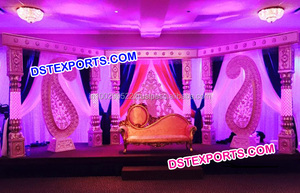 เวทีงานแต่งงานที่สวยงามด้วยดอกไม้ฉากหลังแผงแต่งงานที่ทันสมัยล่าสุดเวทีแต่งงานไฟเบอร์เสารับสัญญาณเวที - Product Image 4