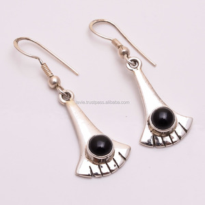 <b>Black</b> <b>Onyx</b> Gemstone <b>Earrings</b> Wholesale Jewelry Custom Made Vintage <b>Earrings</b> for Women and Girls - Product Image 1
