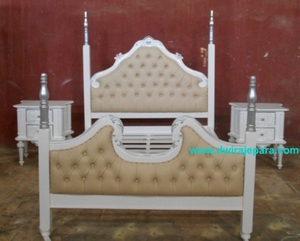 De madera victoriana de caoba conjunto de dormitorio blanco de Color plata - Product Image 2