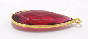Quartz rubis fait à la main bijoux plaqué or bijoux en forme de poire simple caution lunette à facettes meilleur composant pour des pièces de bijoux uniques - Product Image 4