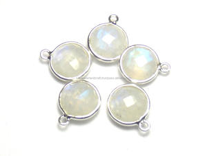 925 Plata de Ley oro blanco 10mm conector de bisel de doble fianza para colgantes de joyería todas las joyas SAC4059CB arcoíris plateado - Product Image 4