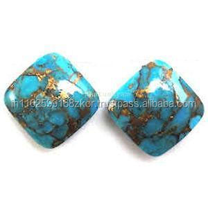 Alta calidad 12x12mm forma de cojín Natural azul turquesa piedra preciosa suelta cabujón corte precio al por mayor para la fabricación de joyas - Product Image 2