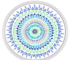 Superdry Design personnalisé imprimé Mandala serviettes de plage rondes avec glands serviette de plage en coton en gros en Inde. - Product Image 1