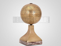 Globe du monde en marbre d'aluminium moderne Décoration de bureau décorative Cadeau géographique éducatif pour l'école ou le bureau à domicile