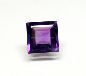 Belle forme carrée de pierre précieuse d'améthyste pour la fabrication de bijoux pierres précieuses d'améthyste à facettes en vrac gemmes d'améthyste semi-précieuses - Product Image 3