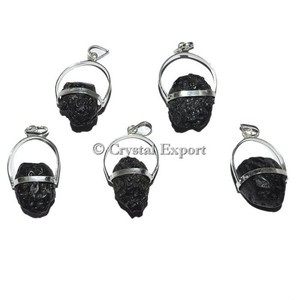 Black Lava Stone Tumbled Pendants : Buy Online Healing Pendants - Product Image 1