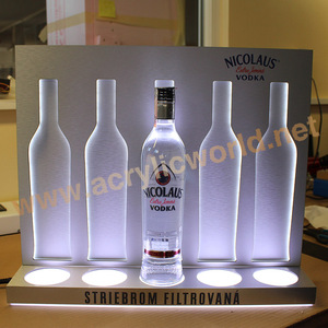 Acrylic World Wine Bottle Holder with LED Wine Display <b>Stand</b> for Desk Top and Bar - Product Image 3