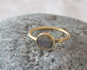Labradorite ชุบทองปรับแหวนพลอยแหวน24พันชุบทอง (ตามความต้องการของลูกค้า) แฟชั่นทั้งหมด20ชิ้น