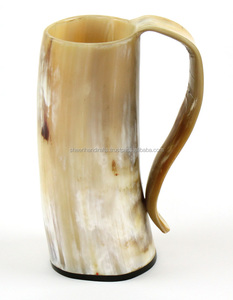 Mug en corne de vache Viking fait main, écologique, poli, naturel, tasse à bière moderne, vaisselle en gros - Product Image 3