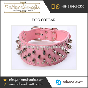 Buy Bulk Quantities of Light Pink Coloured Spiked Dog Collar at Cheap Rates - Product Image 1