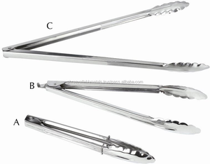 ที่คีบบาร์บีคิวสแตนเลสสีเงินเป็นมิตรกับสิ่งแวดล้อมยาวพิเศษ - Product Image 1