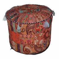 Pouf indien fait à la main décor à la maison broderie travail pouf coton pouf couverture Patchwork salon pouf couverture concepteur couvre