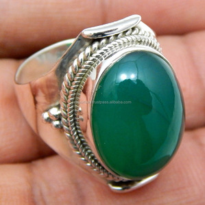 Natural Green Onyx <b>Gemstone</b> 925 Sterling Silver <b>Ring</b> Custom Jewelry Silver Women Fashion <b>Men</b> Gift Jewelry - Product Image 1
