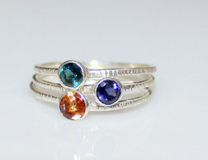 หลายอัญมณี 925 เงินสเตอร์ลิงเครื่องประดับทําด้วยมือแหวนเงินธรรมชาติอัญมณีสําหรับผู้หญิงและเด็กผู้หญิง - Product Image 4