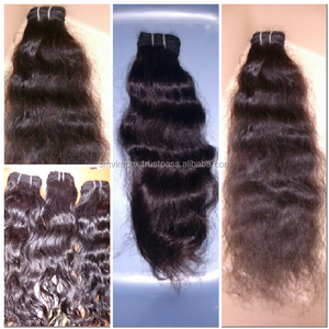 Onda Natural Mejor Calidad Color Natural 100% Humano Remy Indio natural rizado Extensiones de cabello humano - Product Image 2