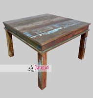 Mesa de Comedor Rústica de Madera Reciclada de Barco Antiguo