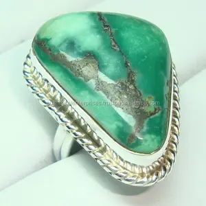 sterling 925 silver rings latest design oxidized finish one stone blue turquoise wholesale factory made Indian jewelry