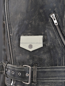 Veste en cuir contrasté blanc et noir de qualité supérieure unisexe moderne coupe ajustée mode cuir véritable de haute qualité - Product Image 4