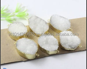 Piedra preciosa de ópalo Druzy al por mayor chapada en oro para hacer joyas de fiesta DIY suministro de moda para mujer - Product Image 2