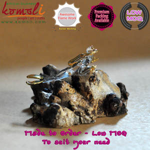 Murano-escultura de buceo de vidrio soplado, con toque dorado - Product Image 6