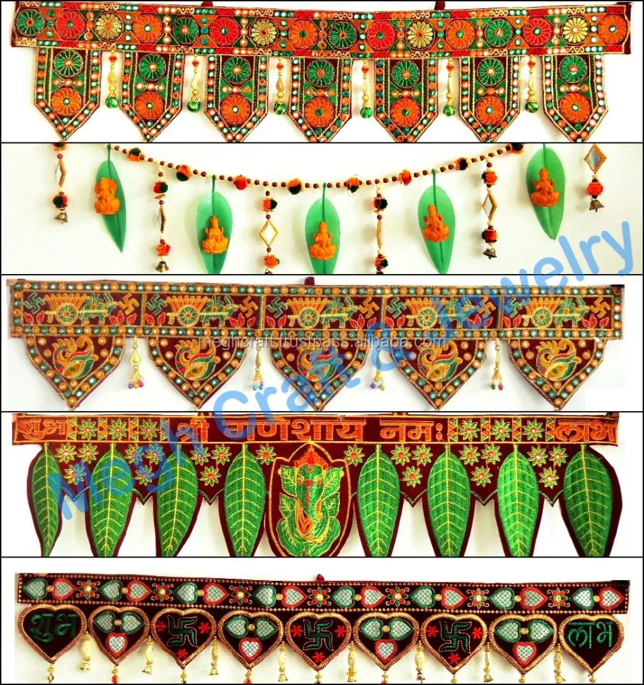 الهندي العرقية الجملة اليدوية والتطريز العمل-المظهر التقليدي ديوالي عناصر ديكوريّة-الهندي كاتشي العمل الباب شنقا