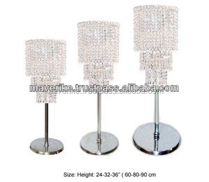 Lustre de pièce maîtresse de mariage pour tables de réception Fournitures de mariage Argent métallique polyvalent Fabriqué à la main - Product Image 5