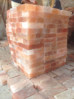 Bloc de sel de l'Himalaya poli Feng Shui rouge rose et blanc, matériau organique 20x10x5cm