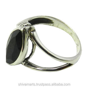 Natural <b>Black</b> <b>Onyx</b> Gemstone <b>Ring</b> Solid 925 Sterling Silver Jewelry Eternity Vermeil <b>Rings</b> Supplier and Exporter - Product Image 3
